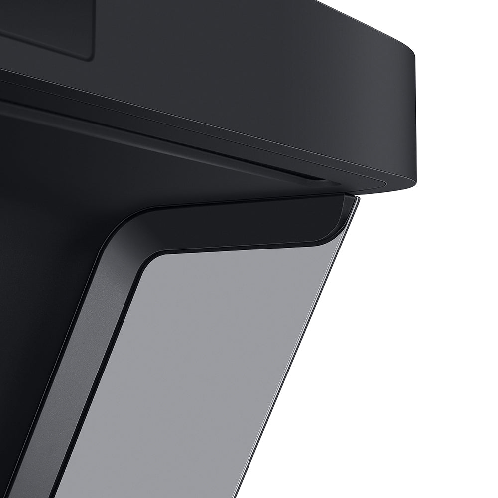 Arspura 36'' P1 IQV Range Hood with matte black finish and smoke-tinted glass panel.