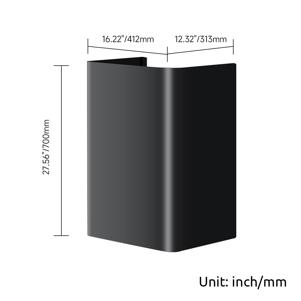 Black 28" Cover Extension for p1 range hood