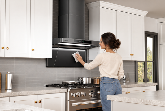 arspura p2 range hood no filter wipe clean
