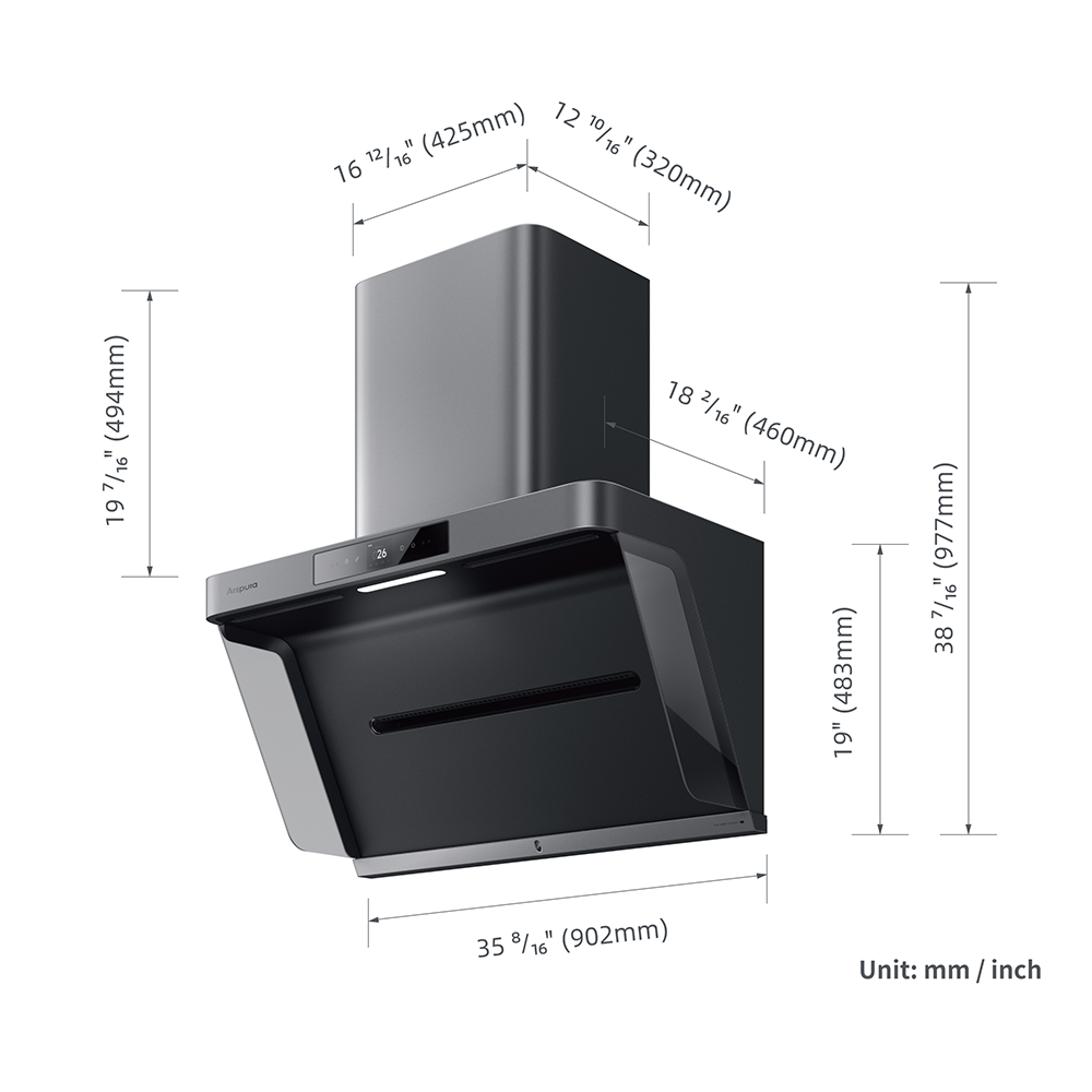 Arspura 36 inch P1 IQV™ Range Hood