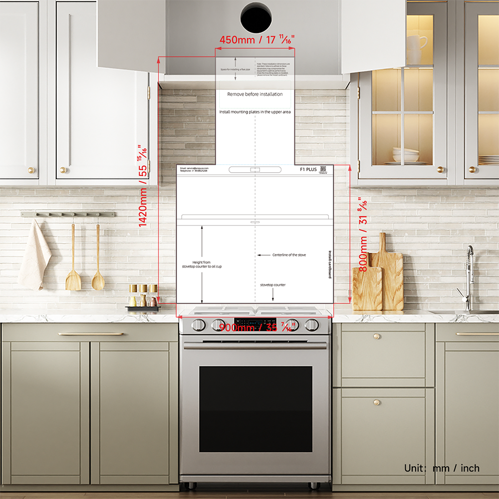 Arspura Range Hood DIY Measuring & Positioning Template (for fall sale)