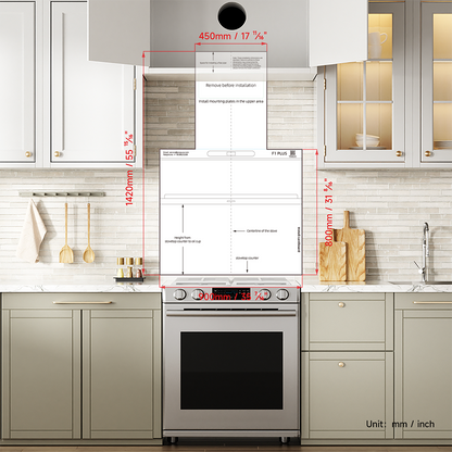 Arspura Range Hood DIY Measuring & Positioning Template (for fall sale)