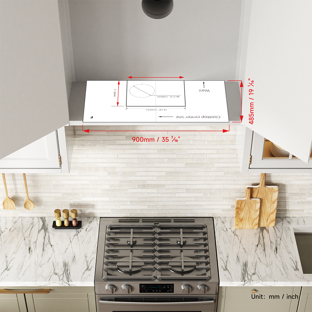 Arspura Range Hood DIY Measuring & Positioning Template