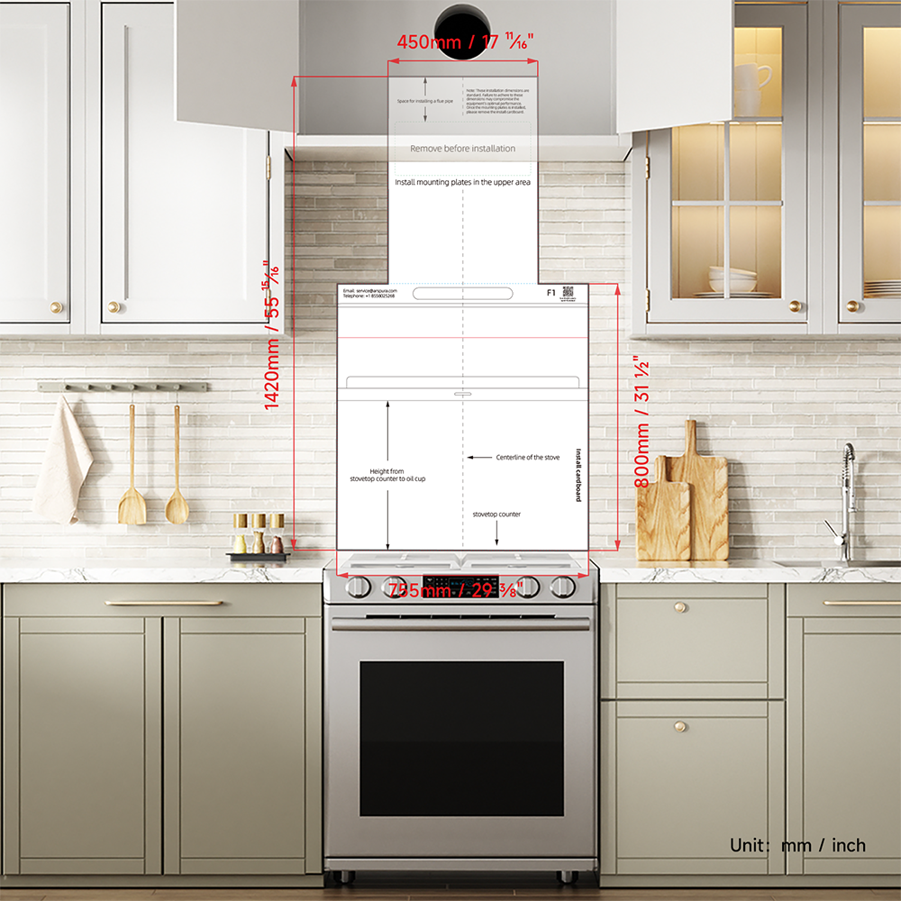Arspura Range Hood DIY Measuring & Positioning Template