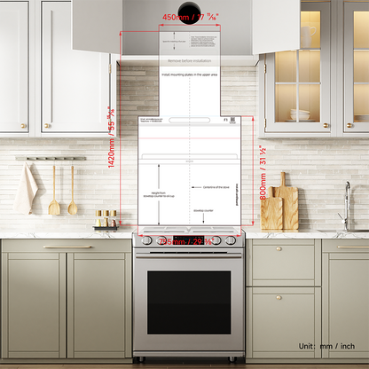 Arspura Range Hood DIY Measuring & Positioning Template