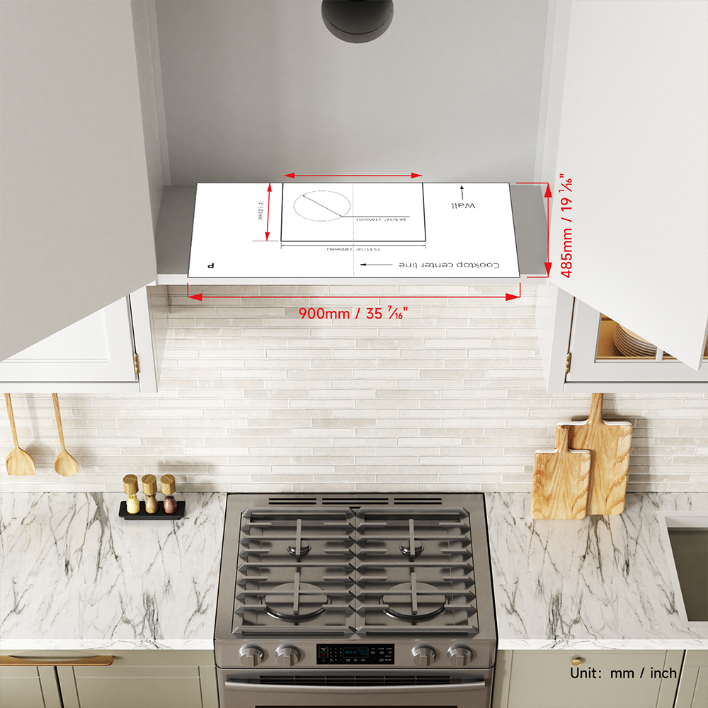 Arspura Range Hood DIY Measuring & Positioning Template