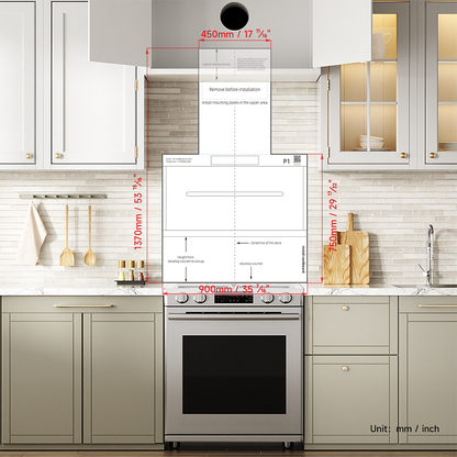 Arspura Range Hood DIY Measuring & Positioning Template