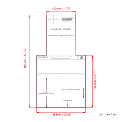 Arspura Range Hood DIY Measuring & Positioning Template