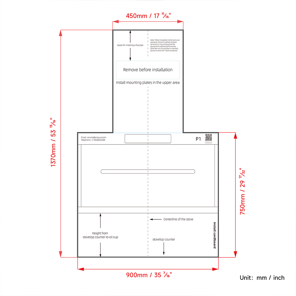 Arspura Range Hood DIY Measuring & Positioning Template