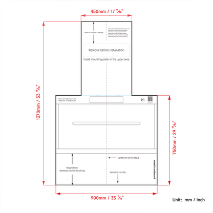 Arspura Range Hood DIY Measuring & Positioning Template