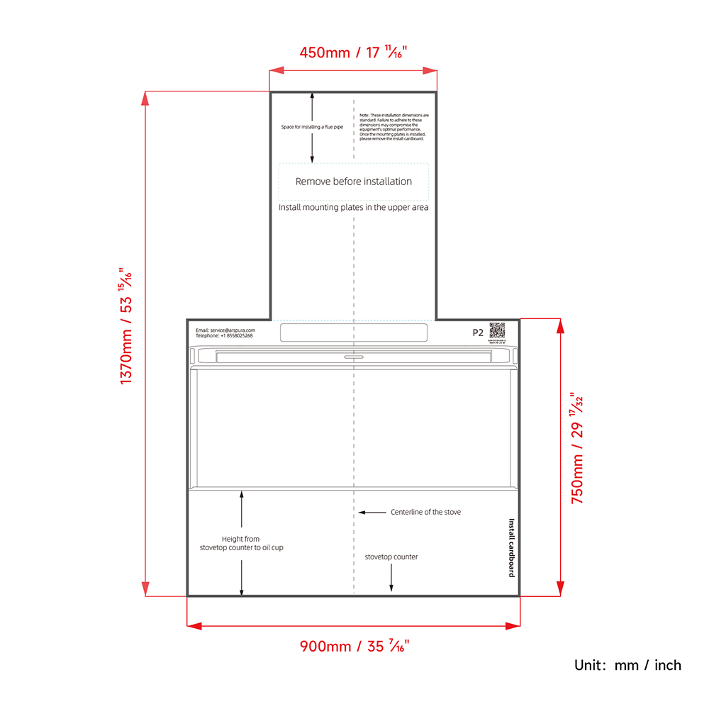 Arspura Range Hood DIY Measuring & Positioning Template