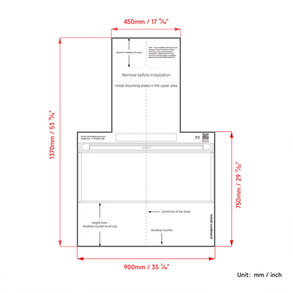 Arspura Range Hood DIY Measuring & Positioning Template