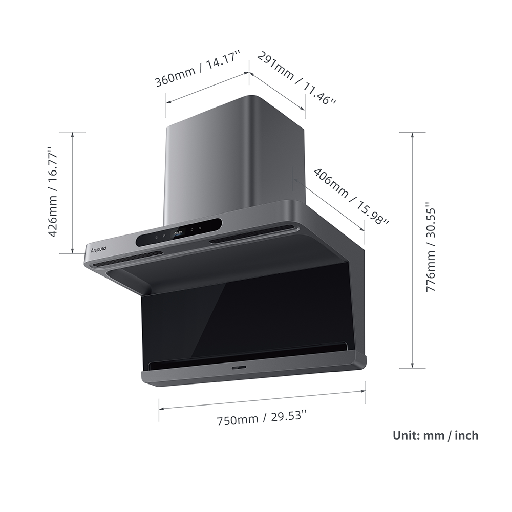 Arspura F1 Range Hood Specs
