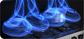 Four connter-rotating vortices lock smoke, grease, PM2.5 & odors right at the cooktop.