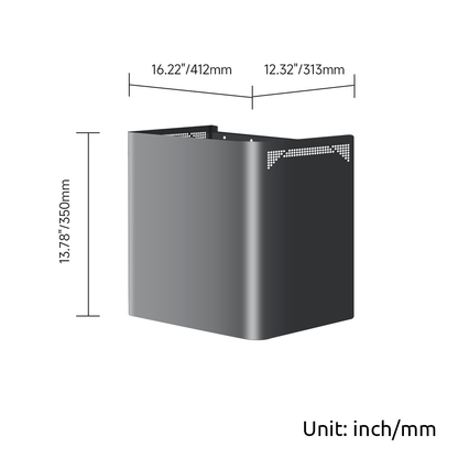 Gray 19" Cover Extension for p1 range hood