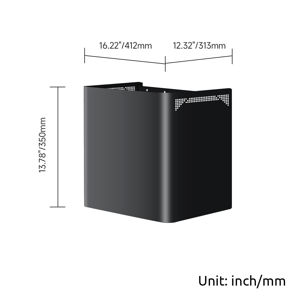 Black 13" Cover Extension for p1 range hood