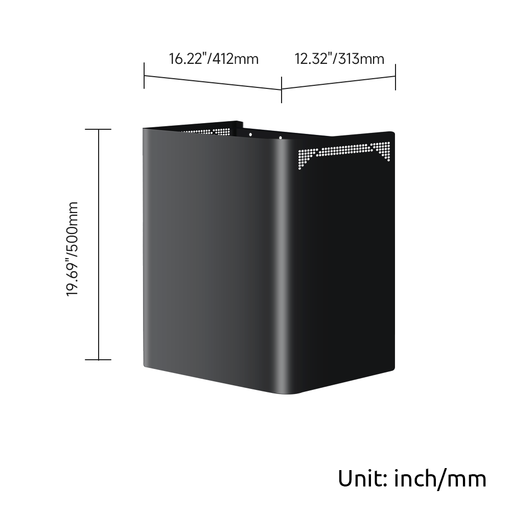 Black 19" Cover Extension for p1 range hood